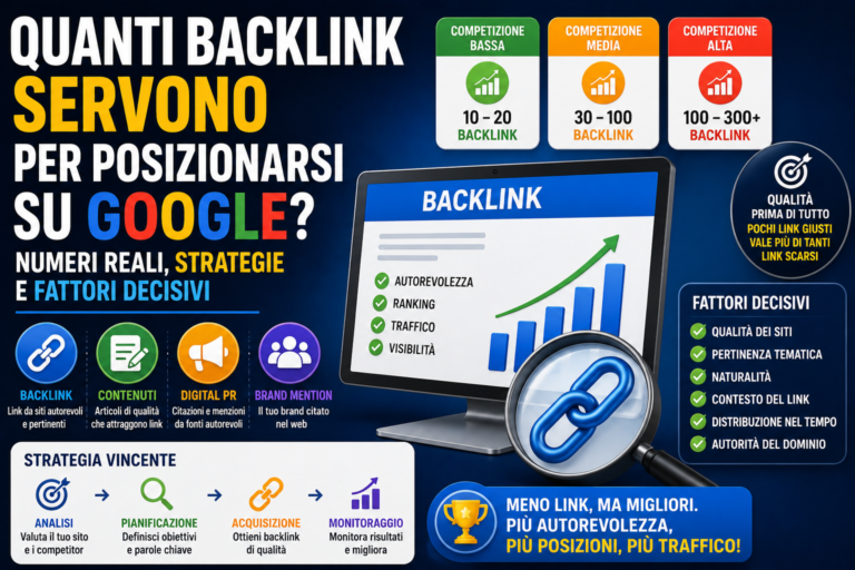 Quanti backlink servono per posizionarsi su Google nel 2026